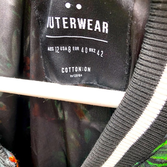 Cotton On Floral Print Bomber Jacket - AU12 - Picture 3 of 3